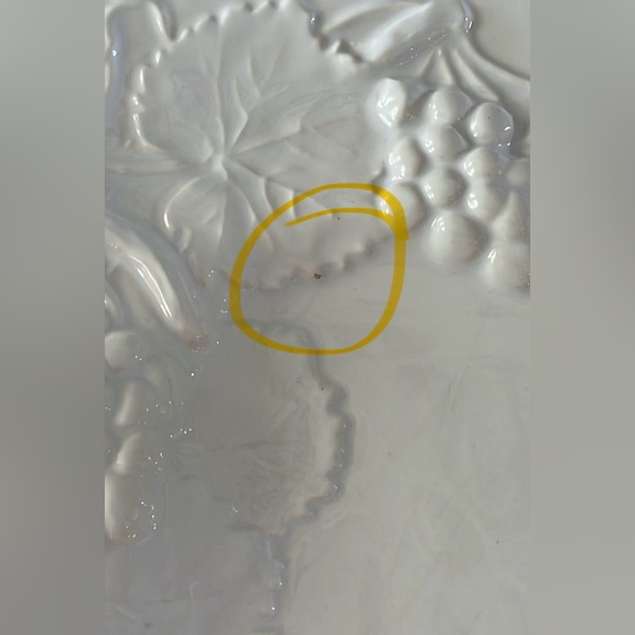 ROSEGARDEN Stoneware White Grape 🍇 Large Serving Tray - Picture 6 of 8